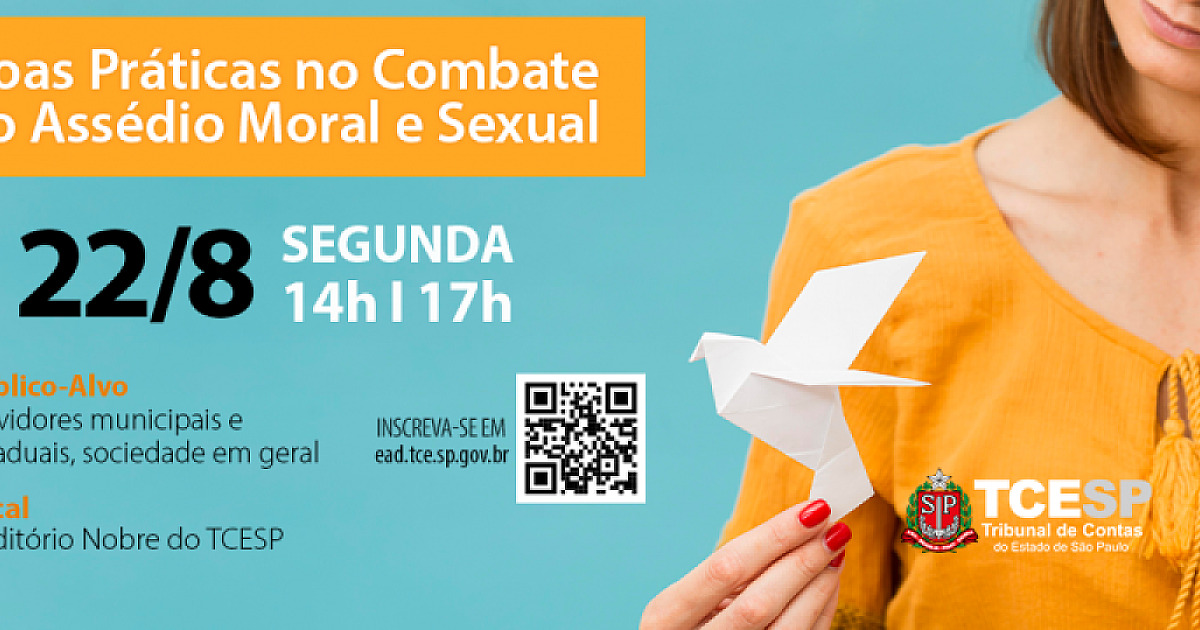 TCE realizará palestra sobre assédio moral e sexual no dia 22