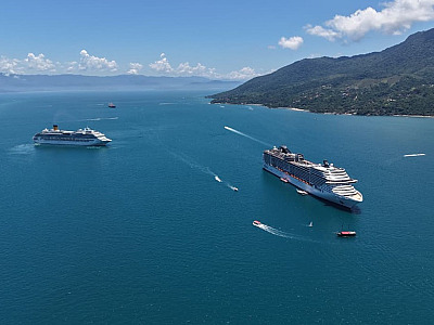 Navios de cruzeiro voltam à Ilhabela com 12 mil passageiros e tripulantes