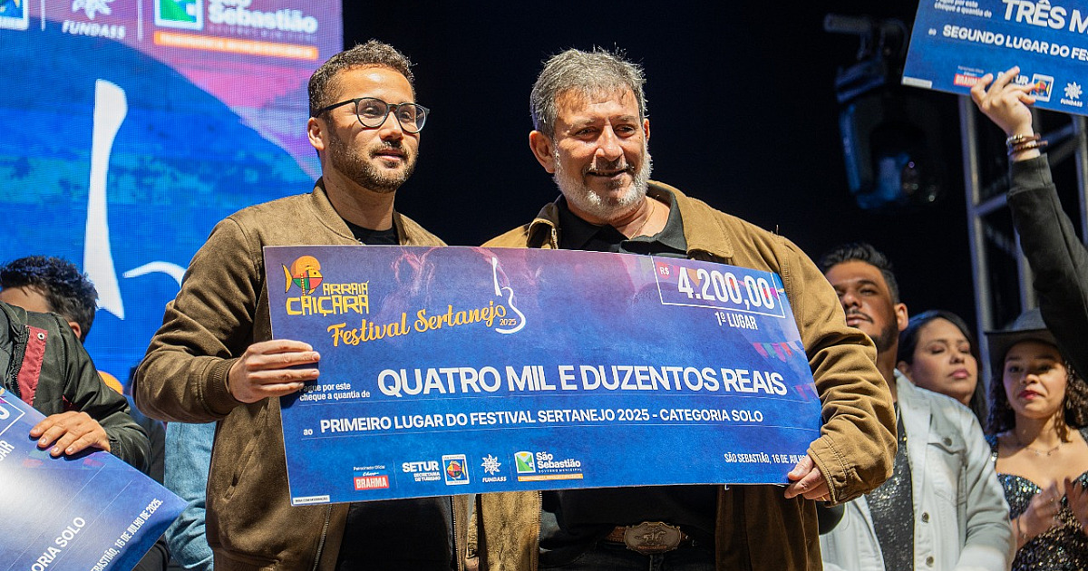 Cantor Pacelli e dupla Romeu & Rogério são os grandes vencedores do Festival Sertanejo de São Sebastião 2025