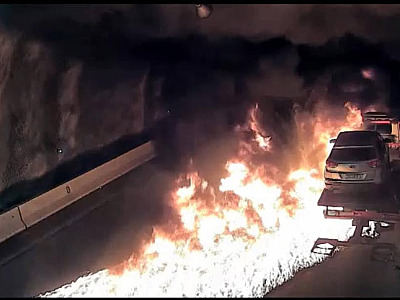 Incêndio em reboque bloqueia túnel na Rodovia dos Tamoios nesta segunda-feira