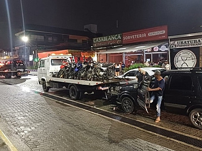 Operação contra 'pancadão' resulta na apreensão de 10 veículos em Ubatuba