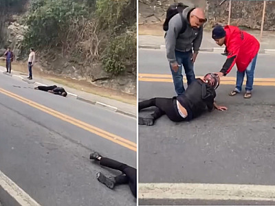 Acidente entre moto e pedestre deixa dois feridos em Ilhabela