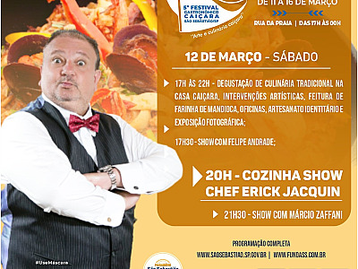 5º Festival Gastronômico Caiçara reúne arte e boa gastronomia em São Sebastião