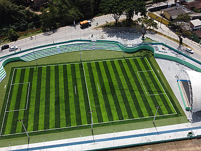 Jogos amistosos marcam reabertura do novo campo society do Parque e Complexo Esportivo do Galera