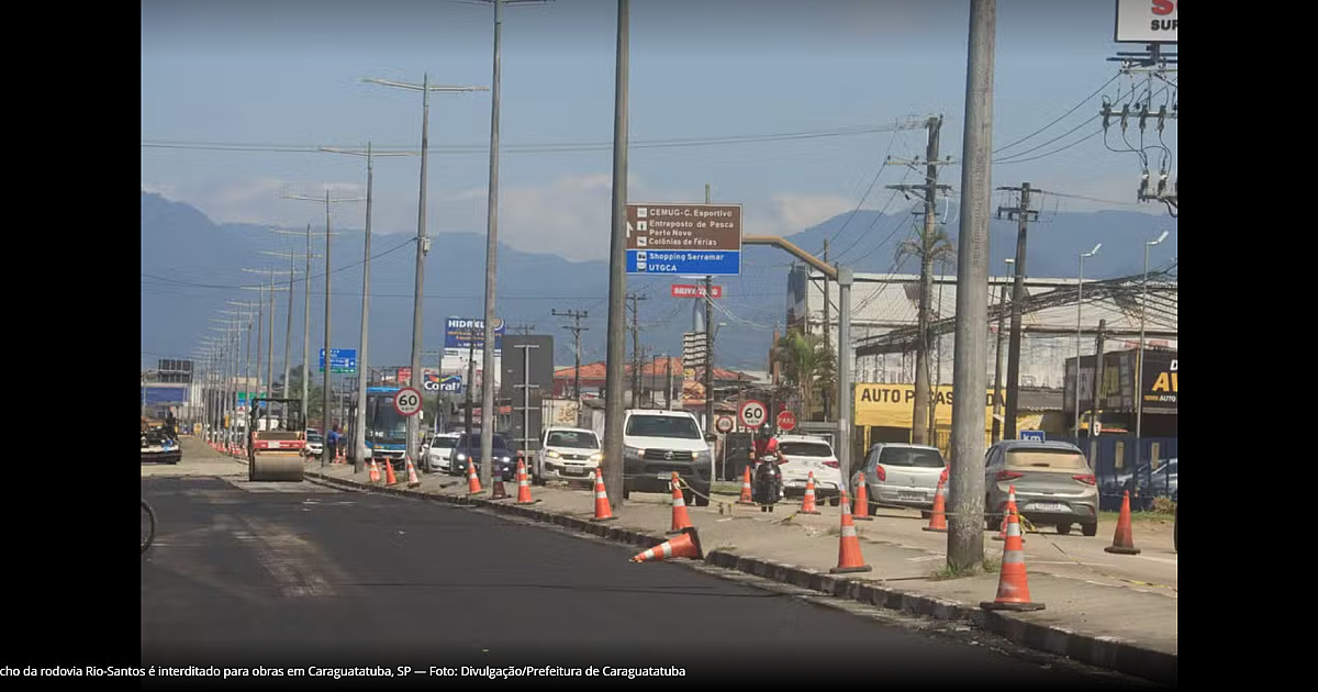 Obras na SP-055: Interdições parciais em Caraguatatuba de 22 a 26 de julho