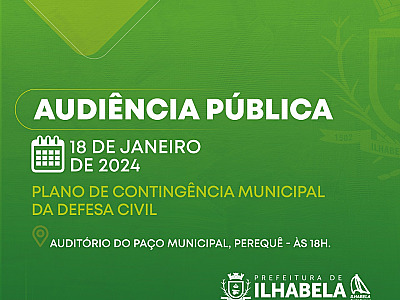 Apresentação do Plano Municipal de Contingência da Defesa Civil será nesta quinta-feira