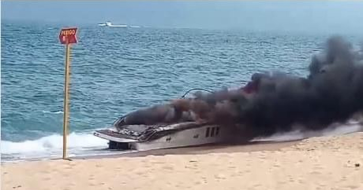 Com 11 turistas a bordo, lancha pega fogo em Caraguatatuba