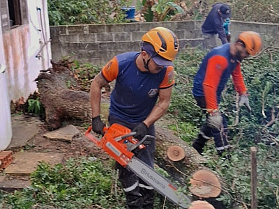 Prefeitura de Ilhabela atua em força-tarefa após ventania que atingiu a cidade
