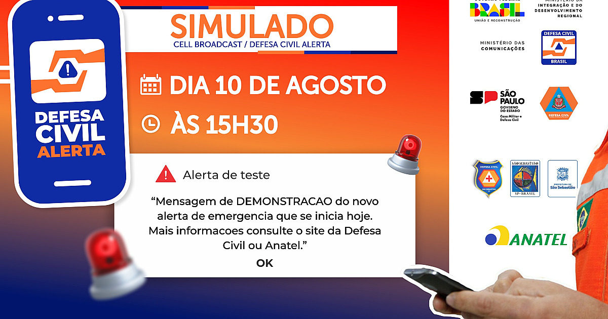 São Sebastião será o único município do Estado de SP a receber projeto piloto de alerta da Defesa Civil