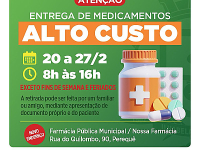 Medicamentos de Alto Custo podem ser retirados a partir desta terça-feira em Ilhabela