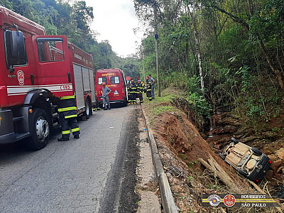 Polícia desconfia que Gol pode ter caído em córrego após motorista ter bebido