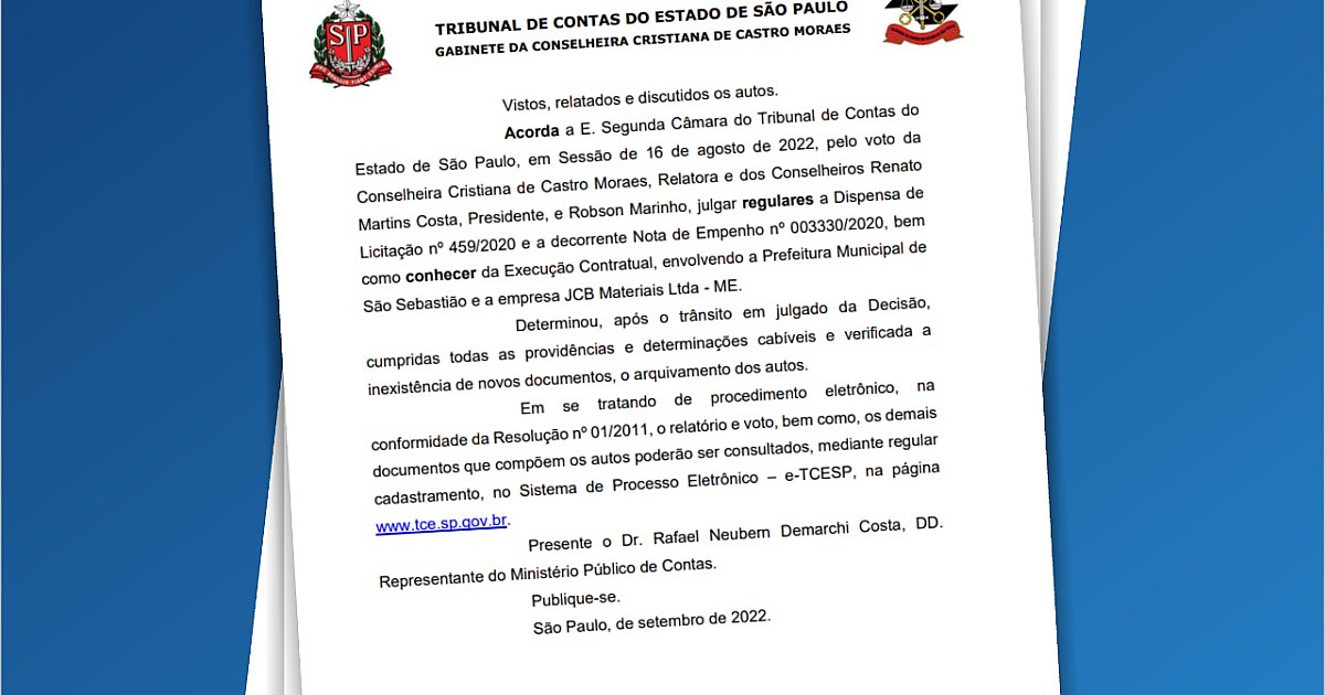 TCE reconhece legalidade de compra de material para a Saúde e arquiva processo