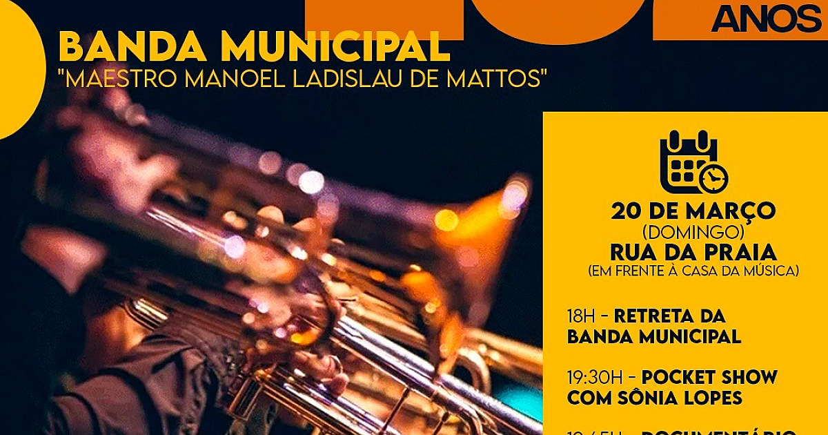 Apresentação da Banda Municipal “Maestro Manoel Ladislau de Mattos” é retomada neste domingo (20)