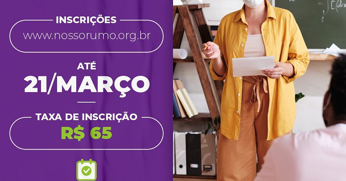 Inscrições do processo seletivo de professores seguem até 21 de março