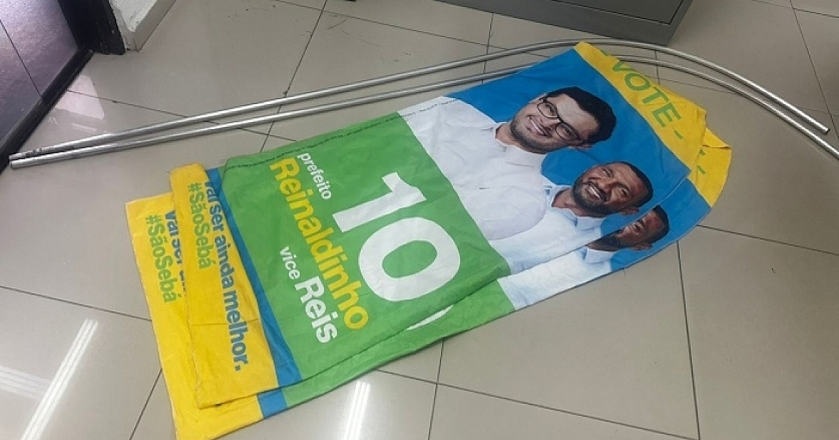 Homem é preso ao furtar hastes de alumínio de propaganda eleitoral em São Sebastião