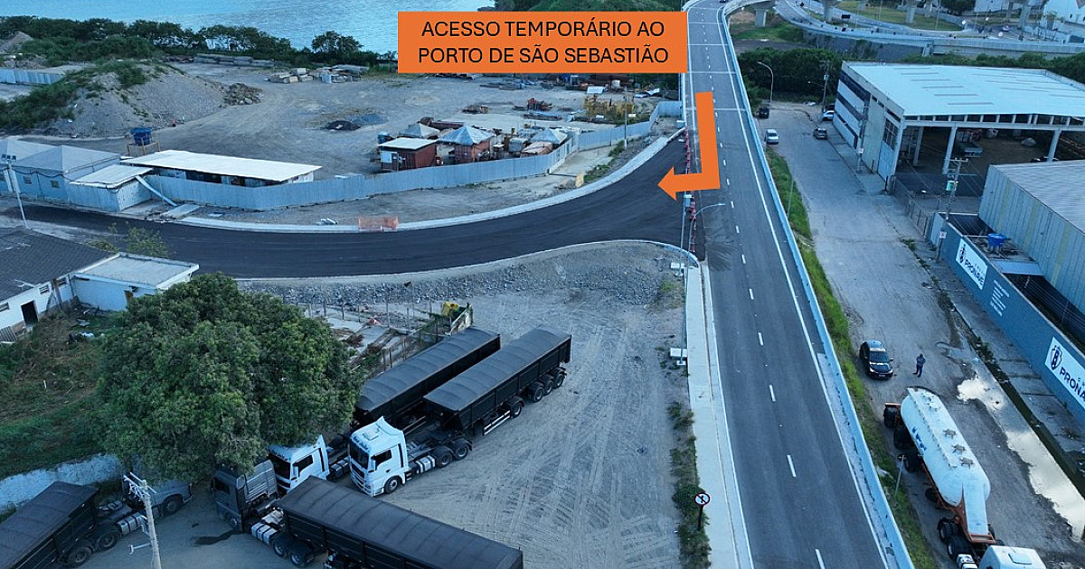 Acesso temporário ao Porto de São Sebastião é liberado para veículos de carga