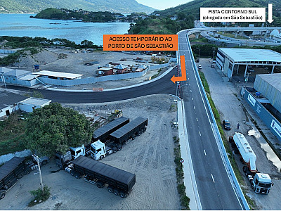 Acesso temporário ao Porto de São Sebastião é liberado para veículos de carga