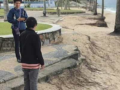 Vistoria técnica avalia erosão costeira em praias de Caraguatatuba e no Molhe do Juqueriquerê