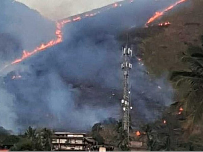 Incêndio destrói Morro do Cantagalo em Ilhabela