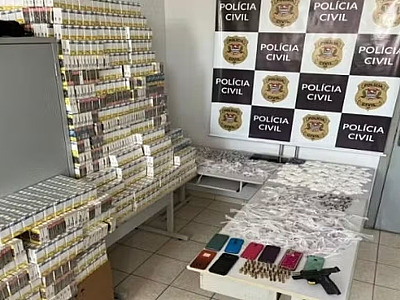 Polícia apreende 7,7 mil maços de cigarros, armas e drogas do PCC no Vale e Litoral Norte
