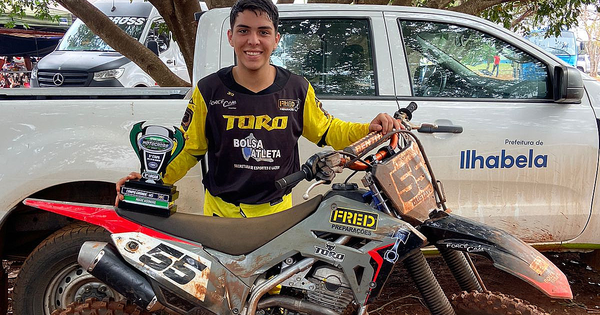 Piloto de Ilhabela é destaque no Campeonato Brasileiro de Motocross