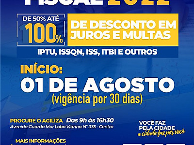 Anistia Fiscal 2022 começa nesta segunda-feira 1º de agosto