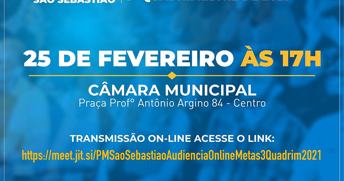 Prefeitura de São Sebastião realiza audiência pública sobre metas fiscais do 3º Quadrimestre de 2021