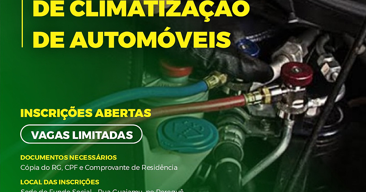 Fundo Social oferece vagas para curso de mecânico de climatização de automóveis em Ilhabela