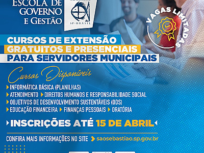 Prefeitura de São Sebastião oferece cursos de extensão gratuitos para servidores municipais
