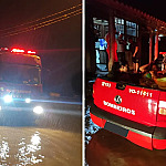 Bombeiros resgatam sete pessoas ilhadas em rua alagada próxima à praia de Ubatuba