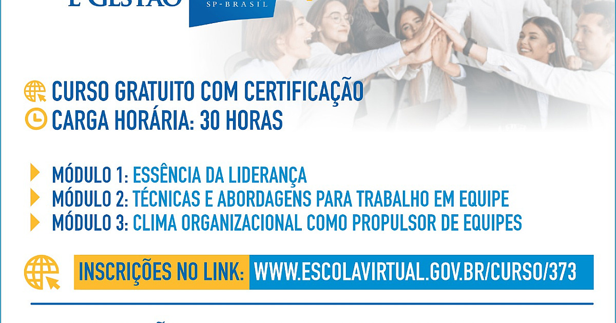 Prefeitura e Escola Federativa oferecem curso de Liderança e Gestão de Equipes a gestores e servidores municipais interessados