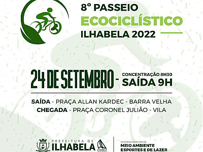 Ilhabela terá Passeio Ciclístico para conscientizar sobre uso da bicicleta e preservação do Meio Ambiente