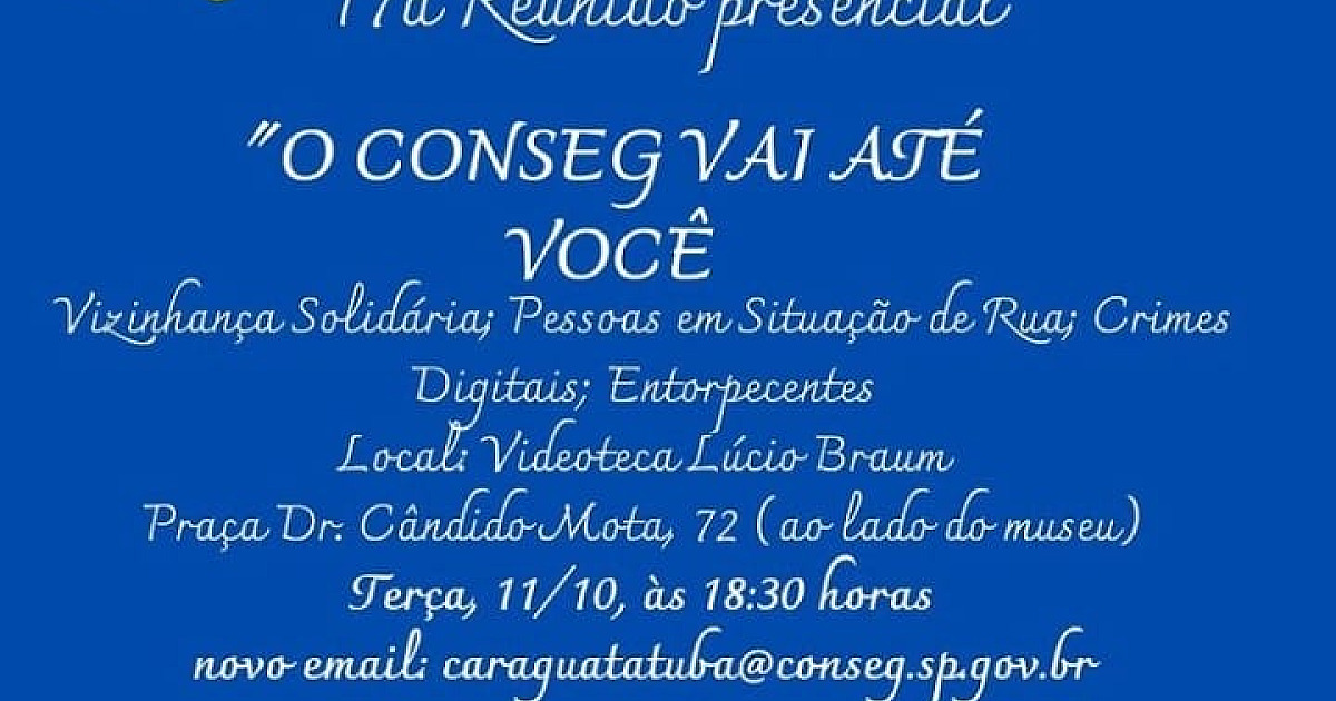 Conseg se reúne na próxima terça-feira em Caraguatatuba
