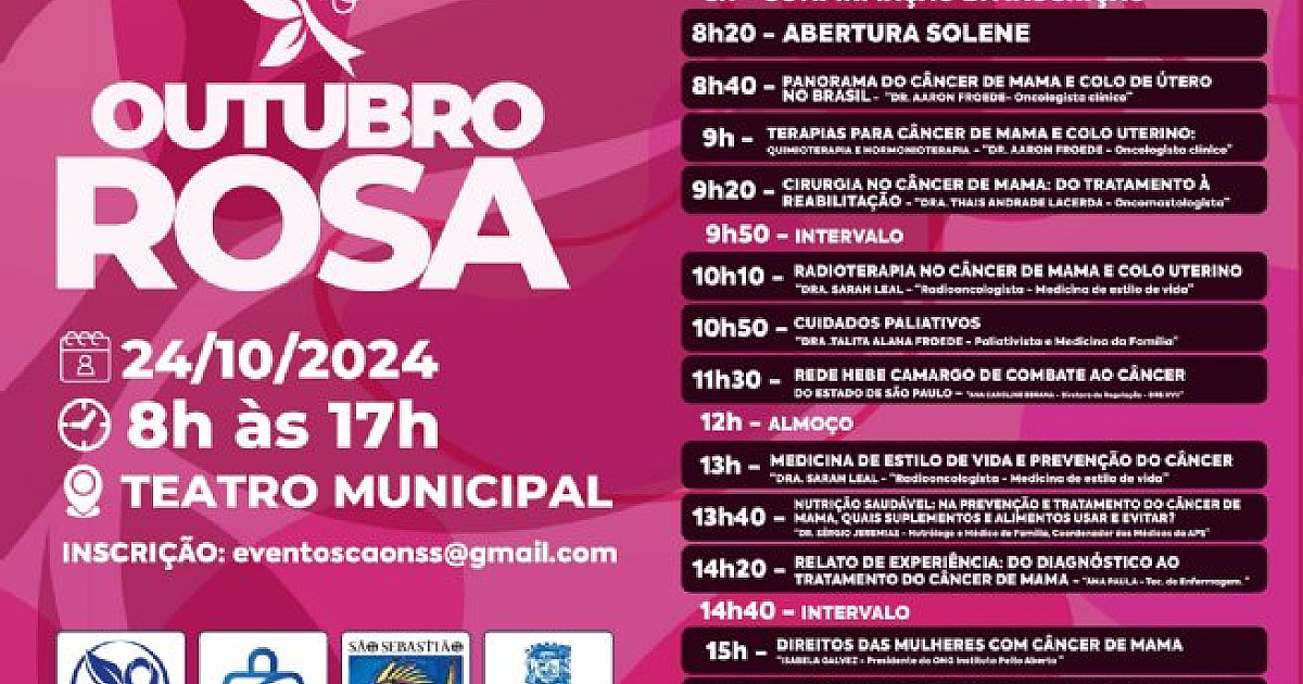 Prefeitura de São Sebastião realiza evento “Outubro Rosa, Educação e Prevenção” no Teatro Municipal de São Sebastião