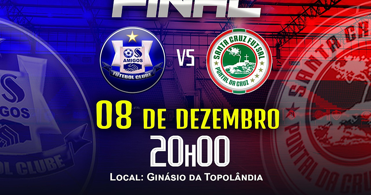 Os Amigos e Santa Cruz Futsal fazem final do 10º Campeonato Lisfuts Band nesta quinta