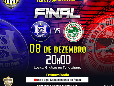 Os Amigos e Santa Cruz Futsal fazem final do 10º Campeonato Lisfuts Band nesta quinta