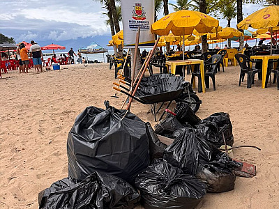Mutirão “Praia Limpa Caraguá” recolhe mais de 80 quilos de lixo e microlixo na Martim de Sá