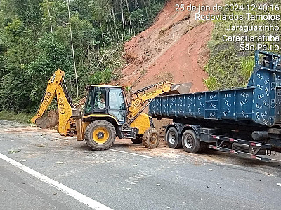 Após deslizamentos, não há previsão de liberação da serra antiga na Tamoios