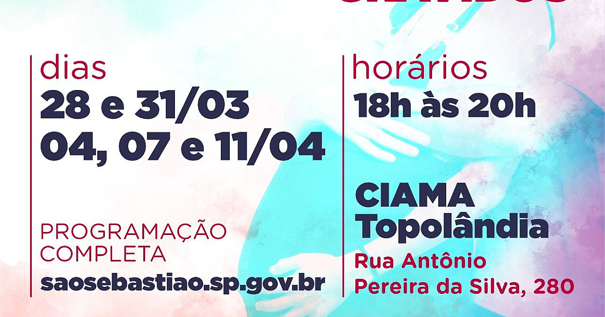 Curso de Gestantes e Casais Grávidos está com inscrições abertas e terá horário alterado
