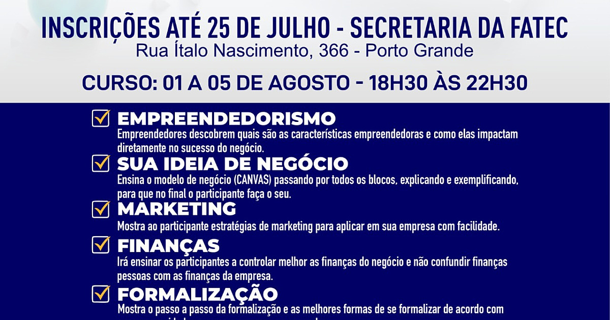 Prefeitura abre inscrições para o curso presencial gratuito ‘Descomplique’ voltado a alunos da FATEC São Sebastião