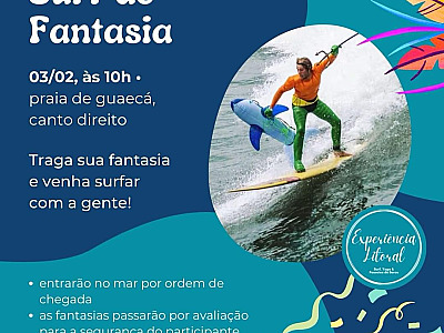 “Surfe Fantasiado” reúne foliões em clima saudável na praia do Guaecá