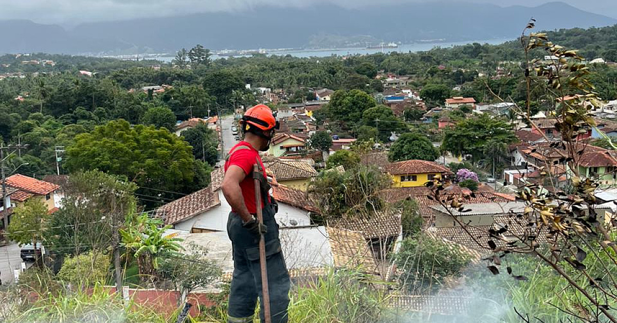 Incêndio em vegetação atinge área de 4 mil metros quadrados em Ilhabela