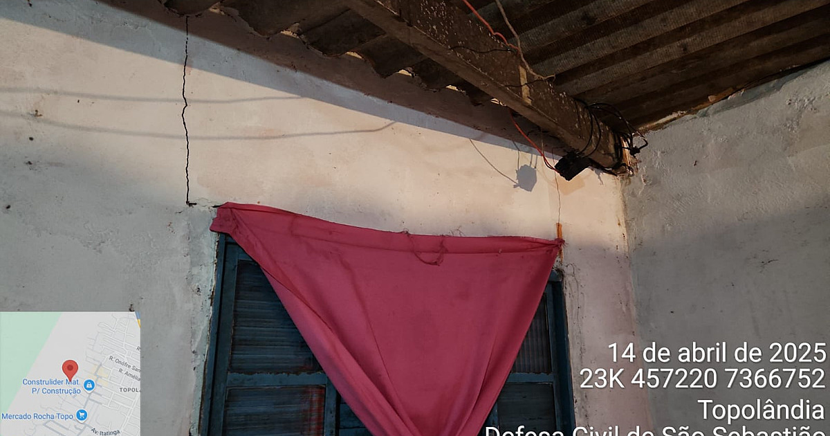 Defesa Civil interdita casa e remove família após fortes chuvas no bairro Topolândia