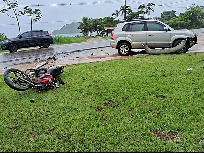 Acidente deixa motociclista ferido em Ubatuba nesta véspera de feriado
