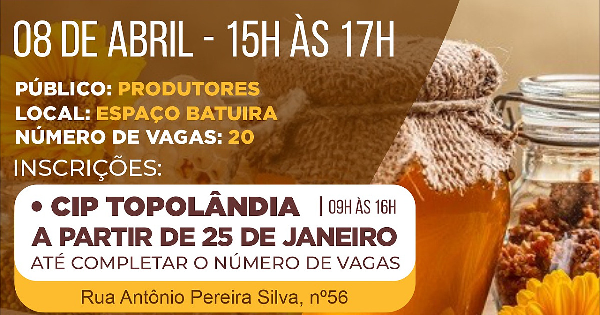 Prefeitura realiza curso gratuito de produtos de ‘Abelhas e Derivados’