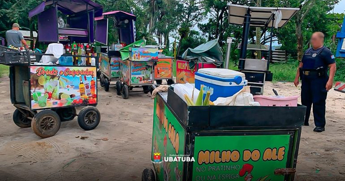 Fiscalização apreende equipamentos irregulares na Praia Grande, em Ubatuba