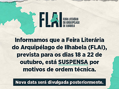 Feira Literária de Ilhabela é suspensa por motivos de ordem técnica; nova data será divulgada em breve