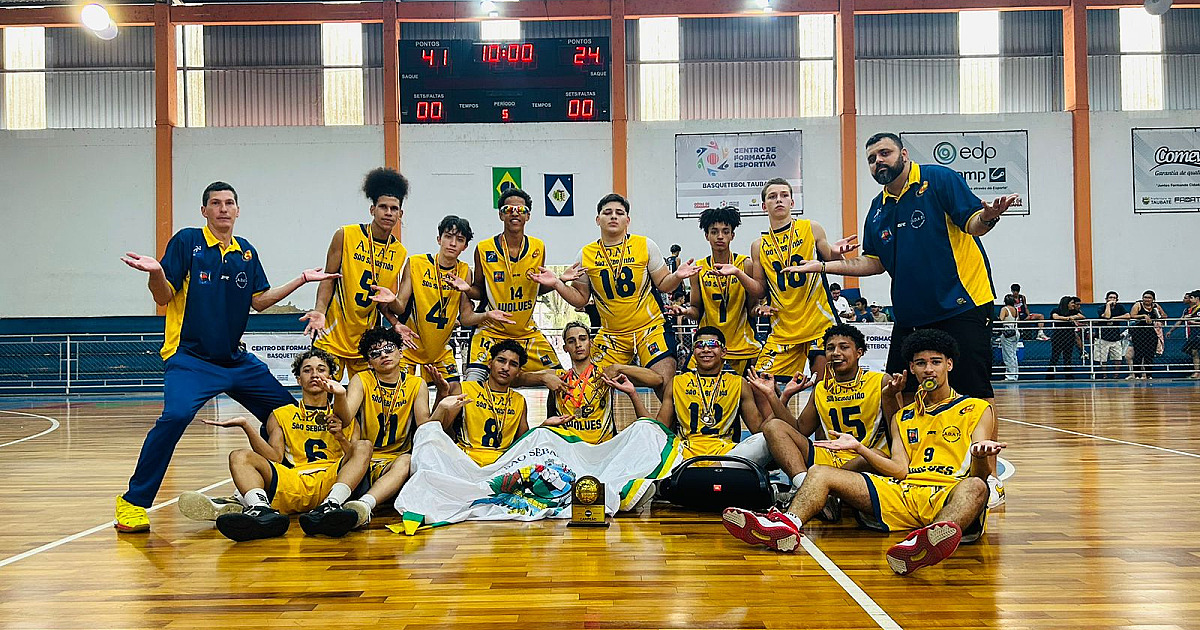 Equipe de basquete Sub-16 de São Sebastião é bicampeã do Campeonato Paulista do Interior