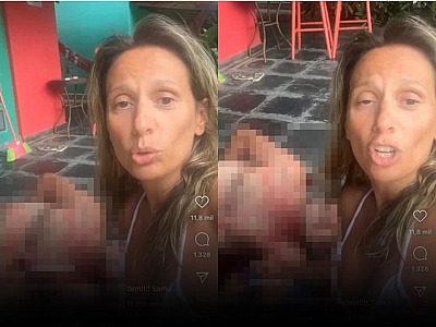 Luísa Mell vive momentos de terror ao encontrar homem coberto de sangue em Ilhabela