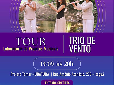 Trio de Vento se apresenta em Ubatuba com show de música instrumental Brasileira